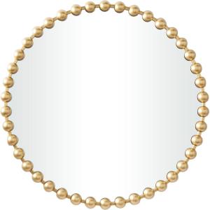 imageCosmoLiving by Cosmopolitan Metal Room Wall Mirror Entryway Mirror with Beaded Detailing Wall Mounted Mirror 36quot x 2quot x 36quot Gold