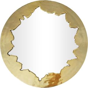 imageDeco 79 Aluminum Metal Handmade Room Wall Mirror Live Edge Entryway Mirror Wall Mounted Mirror 36quot x 1quot x 36quot Gold