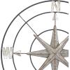 imageDeco 79 Metal Compass Home Wall Decor Indoor Outdoor Wall Sculpture with Distressed Copper Like Finish Wall Art 32quot x 2quot x 32quot GrayGray