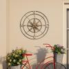 imageDeco 79 Metal Compass Home Wall Decor Indoor Outdoor Wall Sculpture with Distressed Copper Like Finish Wall Art 32quot x 2quot x 32quot GrayGray
