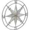 imageDeco 79 Metal Compass Home Wall Decor Indoor Outdoor Wall Sculpture with Distressed Copper Like Finish Wall Art 32quot x 2quot x 32quot GraySilver