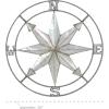 imageDeco 79 Metal Compass Home Wall Decor Indoor Outdoor Wall Sculpture with Distressed Copper Like Finish Wall Art 32quot x 2quot x 32quot GraySilver