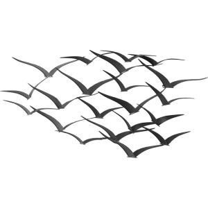 imageDeco 79 Metal Bird Home Wall Decor Sleek Flying Flock Of Wall Sculpture Wall Art 47quot x 4quot x 26quot Black