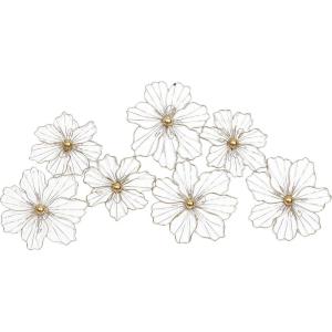 imageDeco 79 Metal Floral Home Wall Decor Wire Foiled Wall Sculpture with Scroll Accents Wall Art 43quot x 2quot x 21quot GoldGold