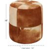 imageDeco 79 Leather Handmade Stool with Patchwork Pattern 16quot x 16quot x 16quot GrayBrown