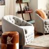 imageDeco 79 Leather Handmade Stool with Patchwork Pattern 16quot x 16quot x 16quot GrayBrown