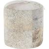 imageDeco 79 Leather Handmade Stool with Patchwork Pattern 16quot x 16quot x 16quot GrayGrey
