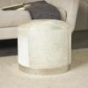 imageDeco 79 Leather Handmade Stool with Patchwork Pattern 16quot x 16quot x 16quot GrayGrey