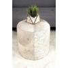 imageDeco 79 Leather Handmade Stool with Patchwork Pattern 16quot x 16quot x 16quot GrayGrey