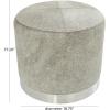 imageDeco 79 Leather Handmade Stool with Patchwork Pattern 16quot x 16quot x 16quot GrayGrey