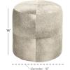 imageDeco 79 Leather Handmade Stool with Patchwork Pattern 16quot x 16quot x 16quot GrayGrey