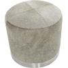 imageDeco 79 Leather Handmade Stool with Patchwork Pattern 16quot x 16quot x 16quot GrayGrey