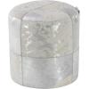 imageDeco 79 Leather Handmade Stool with Patchwork Pattern 16quot x 16quot x 16quot GraySilver
