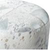 imageDeco 79 Leather Handmade Stool with Patchwork Pattern 16quot x 16quot x 16quot GraySilver
