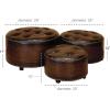 imageDeco 79 Traditional Wood Storage Ottoman S3 29quot 24quot 20quotD Brwon