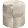 imageDeco 79 Leather Handmade Stool with Patchwork Pattern 16quot x 16quot x 16quot GrayGrey