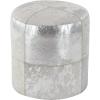 imageDeco 79 Leather Handmade Stool with Patchwork Pattern 16quot x 16quot x 16quot GraySilver
