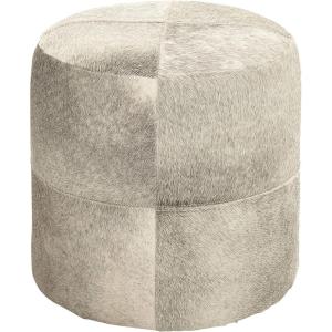 imageDeco 79 Leather Handmade Stool with Patchwork Pattern 16quot x 16quot x 16quot GrayGrey