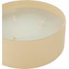 imageDeco 79 Metal Decorative Candle Rose Blossom ampamp Sandalwood Scented Textured 22oz 3 Wick Aromatherapy Candle with White Wax Wax Aromatherapy Candle 6quot x 6quot x 3quot BeigeBeige