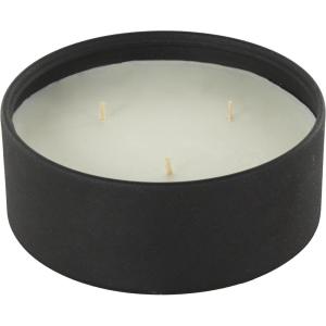 imageDeco 79 Metal Decorative Candle Rose Blossom ampamp Sandalwood Scented Textured 22oz 3 Wick Aromatherapy Candle with White Wax Wax Aromatherapy Candle 6quot x 6quot x 3quot BeigeBlack