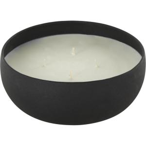 imageDeco 79 Metal Decorative Candle Tangerine Splash Scented Textured 34oz 4 Wick Aromatherapy Candle with White Wax Wax Aromatherapy Candle 7quot x 7quot x 3quot BeigeBlack