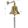 imageDeco 79 Brass Metal Bell Decorative Bell with Rope Detailing 6quot x 8quot x 6quot GoldGold
