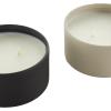imageDeco 79 Metal Decorative Candle Fresh CottonWhite Tea ampamp Ginger Scented Textured 9oz 2 Wick Aromatherapy Candle with White Wax Set of 2 Wax Aromatherapy Candle 4quot W 2quot H Multi ColoredMulti Colored