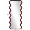 imageDeco 79 Wood Handmade Room Wall Mirror Wavy Entryway Mirror Wall Mounted Mirror 16quot x 1quot x 47quot Dark BrownDark Brown