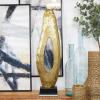 imageDeco 79 Aluminum Metal Abstract Decorative Sculpture Teardrop Home Decor Statue with Black Base Accent Figurine 15quot x 5quot x 50quot GoldGold