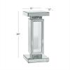 imageDeco 79 Glass Mirrored Pedestal Table 12 x 12 x 28 Silver