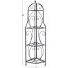 imageDeco 79 Metal Scroll Bakers Rack Indoor Outdoor Arched Tall Folding Corner 4 Shelf  17quot x 11quot x 60quot Black17 x 11 x 60