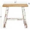 imageDeco 79 Wood Stool with Brown Wood Top 14quot x 14quot x 18quot WhiteBrown
