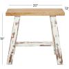 imageDeco 79 Wood Stool with Brown Wood Top 14quot x 14quot x 18quot WhiteBrown