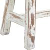 imageDeco 79 Wood Stool with Brown Wood Top 14quot x 14quot x 18quot WhiteBrown