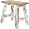 imageDeco 79 Wood Stool with Brown Wood Top 14quot x 14quot x 18quot WhiteBrown