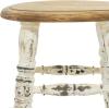 imageDeco 79 Wood Stool with Brown Wood Top 14quot x 14quot x 18quot WhiteWhite