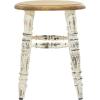 imageDeco 79 Wood Stool with Brown Wood Top 14quot x 14quot x 18quot WhiteWhite