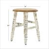 imageDeco 79 Wood Stool with Brown Wood Top 14quot x 14quot x 18quot WhiteWhite