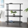 imageDeco 79 Wood Storage Shelving Unit 5 Shelves Shelving Unit Display Shelf 23quot x 13quot x 72quot WhiteBlack