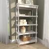 imageDeco 79 Wood Storage Shelving Unit 5 Shelves Shelving Unit Display Shelf 23quot x 13quot x 72quot WhiteWhite