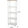 imageDeco 79 Wood Storage Shelving Unit 5 Shelves Shelving Unit Display Shelf 23quot x 13quot x 72quot WhiteWhite