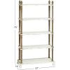 imageDeco 79 Wood Storage Shelving Unit 5 Shelves Shelving Unit Display Shelf 23quot x 13quot x 72quot WhiteWhite
