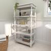 imageDeco 79 Wood Storage Shelving Unit 5 Shelves Shelving Unit Display Shelf 23quot x 13quot x 72quot WhiteWhite