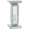 imageDeco 79 Glass Mirrored Pedestal Table 12 x 12 x 28 Silver