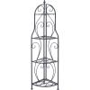 imageDeco 79 Metal Scroll Bakers Rack Indoor Outdoor Arched Tall Folding Corner 4 Shelf  17quot x 11quot x 60quot Black17 x 11 x 60
