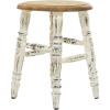 imageDeco 79 Wood Stool with Brown Wood Top 14quot x 14quot x 18quot WhiteWhite