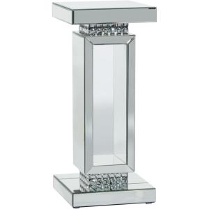 imageDeco 79 Glass Mirrored Pedestal Table 12 x 12 x 28 Silver