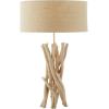 imageDeco 79 Driftwood Handmade Room Table Lamp Accent Lamp with Cream Linen Shade Lamp 16quot x 16quot x 24quot Light Brown16 x 16 x 24
