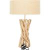 imageDeco 79 Driftwood Handmade Room Table Lamp Accent Lamp with Cream Linen Shade Lamp 16quot x 16quot x 24quot Light Brown16 x 16 x 24