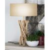 imageDeco 79 Driftwood Handmade Room Table Lamp Accent Lamp with Cream Linen Shade Lamp 16quot x 16quot x 24quot Light Brown16 x 16 x 24